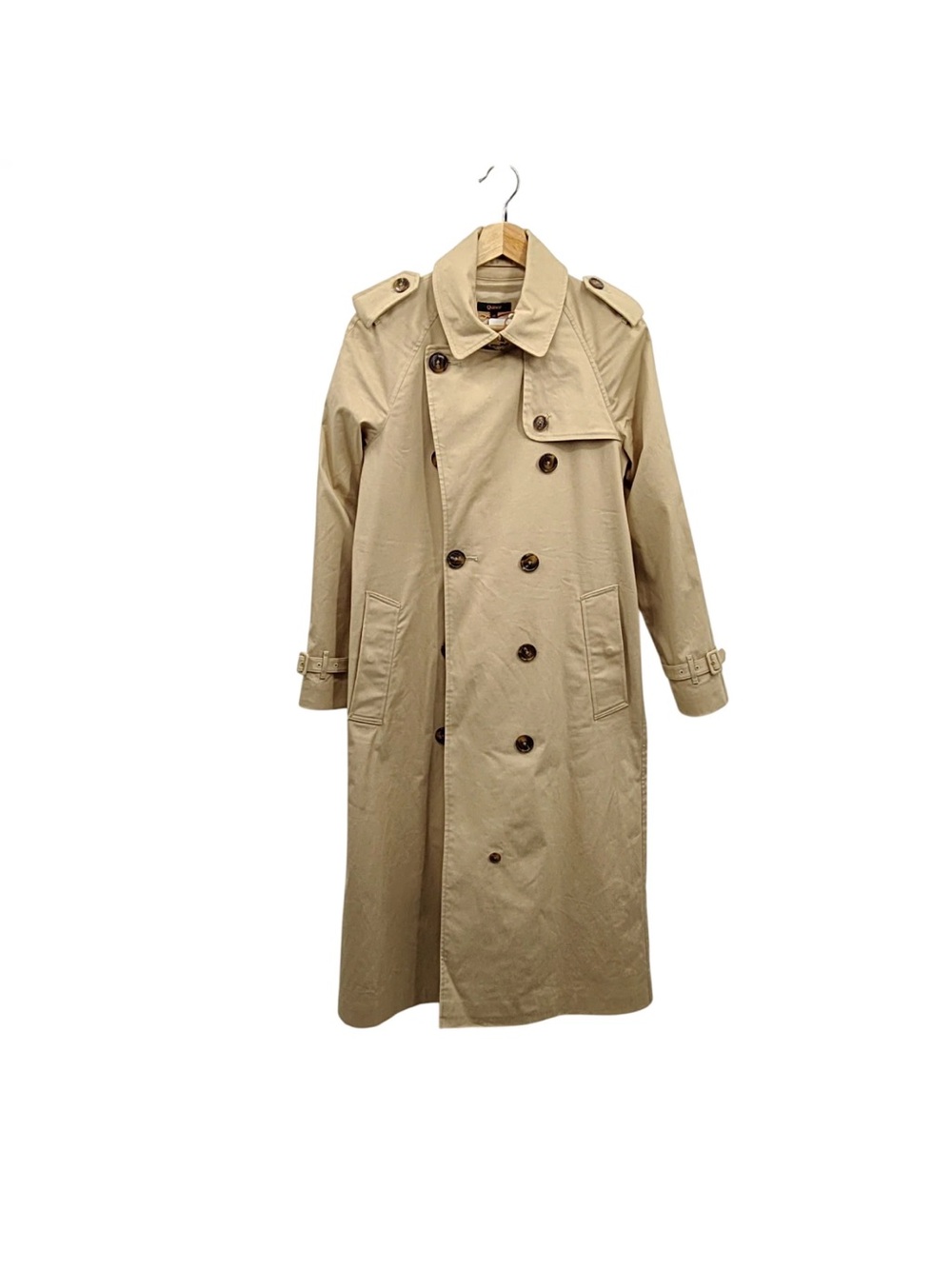 Quince Beige Double-Breasted Trench Coat with Belt - Picture 6 of 8